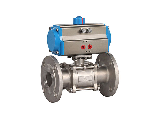 Q641F氣動三片式法蘭球閥