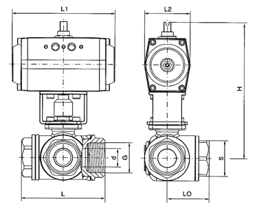 Q614F氣動(dòng)螺紋三通球閥(圖2)