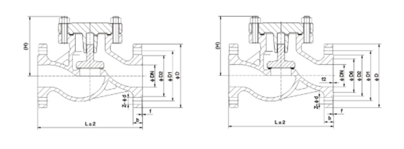 H41H不銹鋼升降式止回閥(圖1) H41H不銹鋼升降式止回閥(圖1)